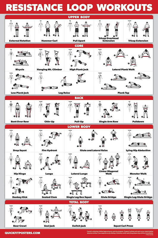 Workout Poster  Exercise Chart For Resistance Band Loops