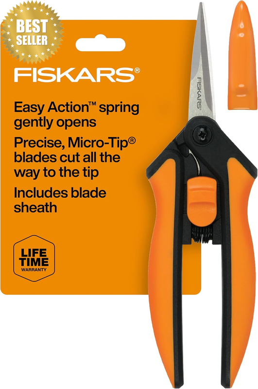 Softouch Micro-Tip Pruning Snip, Non-Coated Blades, Orange/Black (399240-1003)