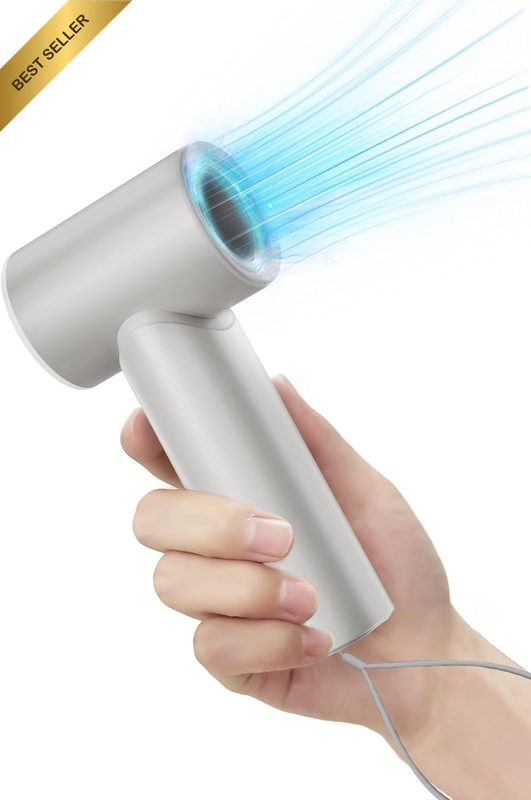5000mAh Mini Portable Handheld Fan with 5 Speeds, Digital Display & Lanyard - Be