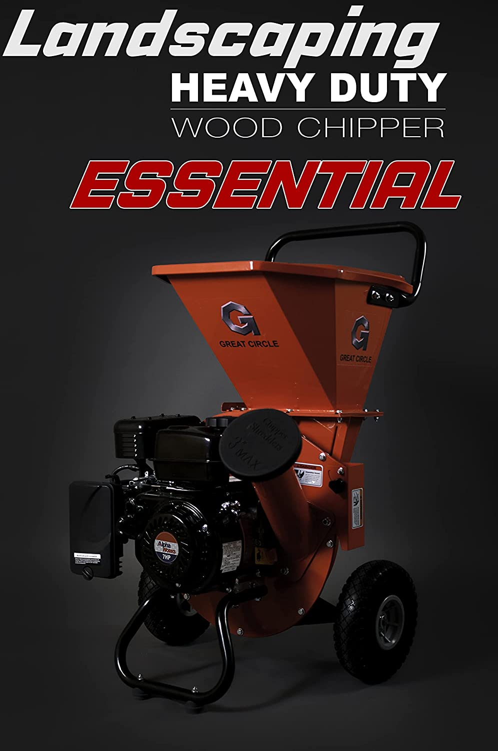 GreatCircleUsa Heavy Duty Wood Chipper Shredder Mulcher Gas