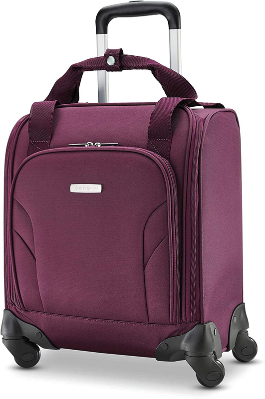 Underseat Carry-On Spinner with USB Port, Purple, One Size