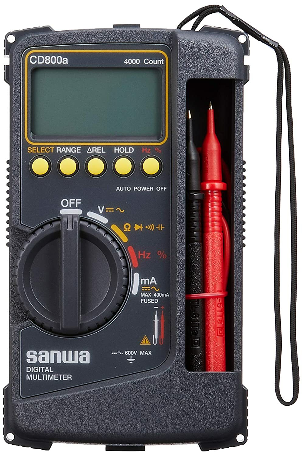 SANWA CD800A DIGITAL MULTI METER with protective cover 600V