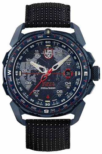 Pre-owned Luminox Ice-sar Arctic Blue Steel Black Textile Divers Quartz Mens Watch Xl.1203