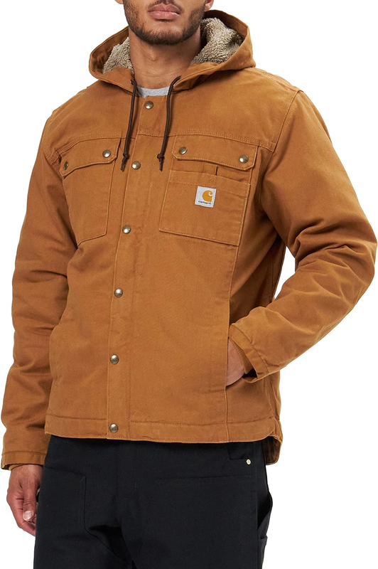 Men'S Relaxed Fit Washed Duck Sherpa-Lined Utility Jacket