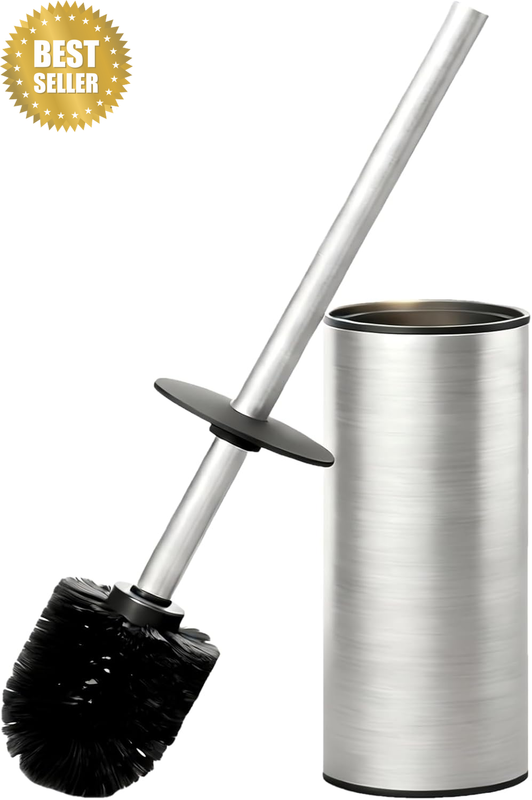 Toilet Brush and Holder Set, Toilet Bowl Brush with Heavy Duty 304 Stainless Ste