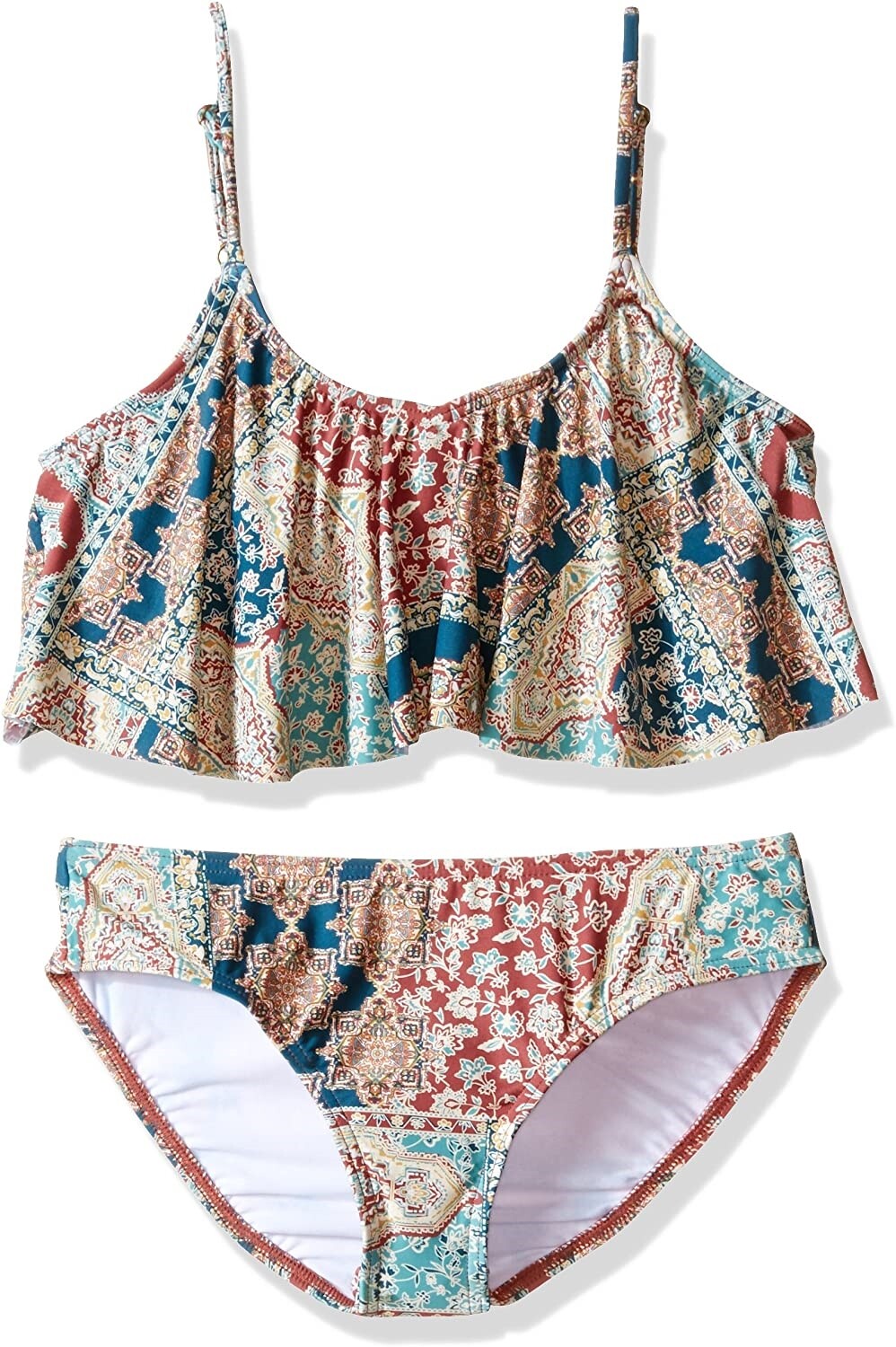 O'NEILL Girls' 184753 Parker Ruffle Top Two Piece Bikini Set Swimwear Size 4