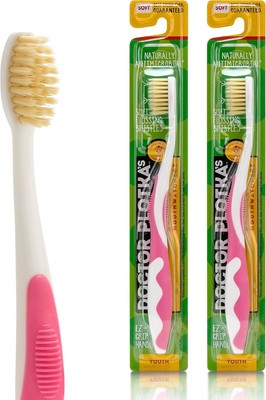 MOUTHWATCHERS Dr Plotkas Extra Soft Kids Toothbrushes Manual Flossing Pink 