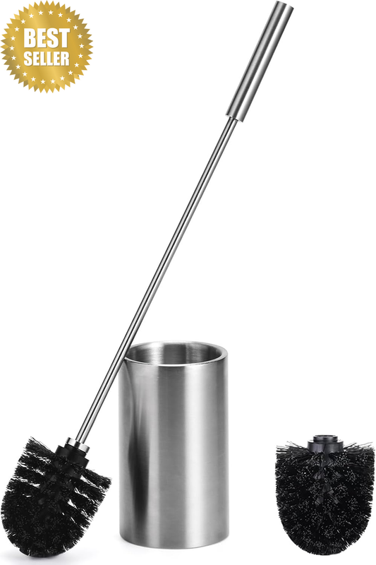 Toilet Bowl Brush and Holder Solid Long Handle Toilet Brush for Bathroom with He