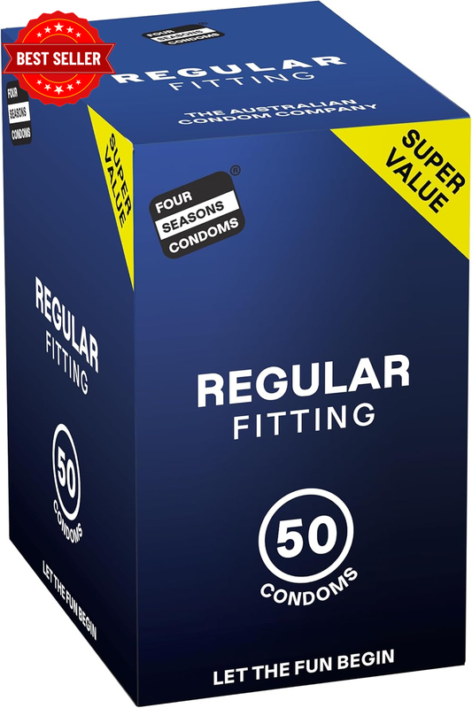 Regular Fit Condoms (Pack of 50) – Ultra-Thin, 54Mm Nominal Width, Lubricated, R