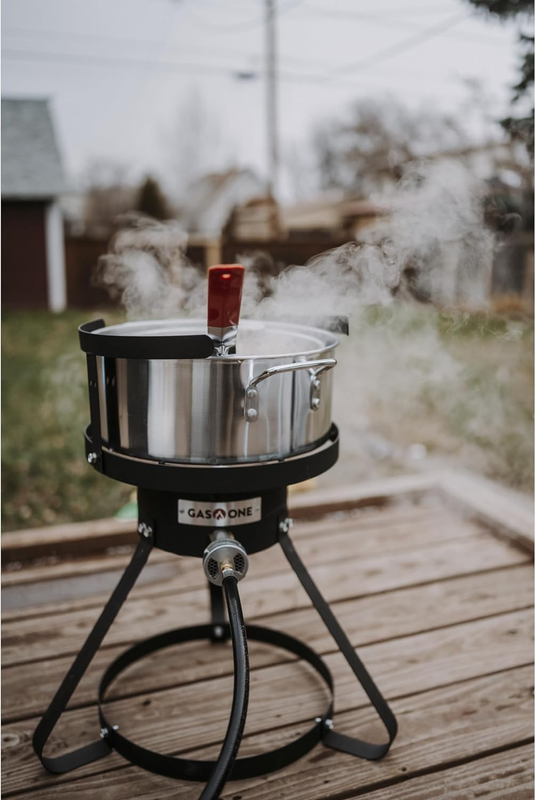 Gas One Aluminum Cooking Pot Deep Fryer with Basket &ndash; 10QT Aluminum Fry Pot with