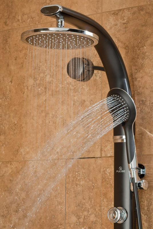 1017-B Bonzai Shower System with 8" Rain Showerhead, 3 Pulsating Body Spray Jets