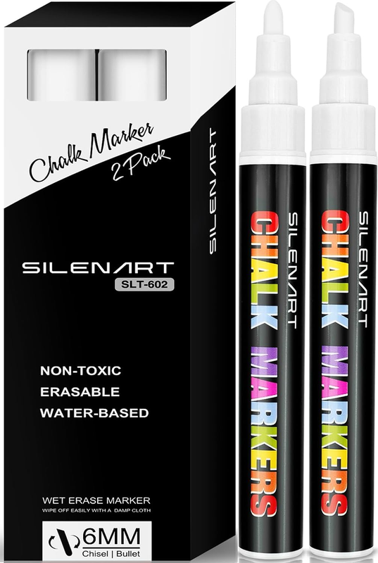 - Chalk Markers White - White Dry Erase Markers Pen -