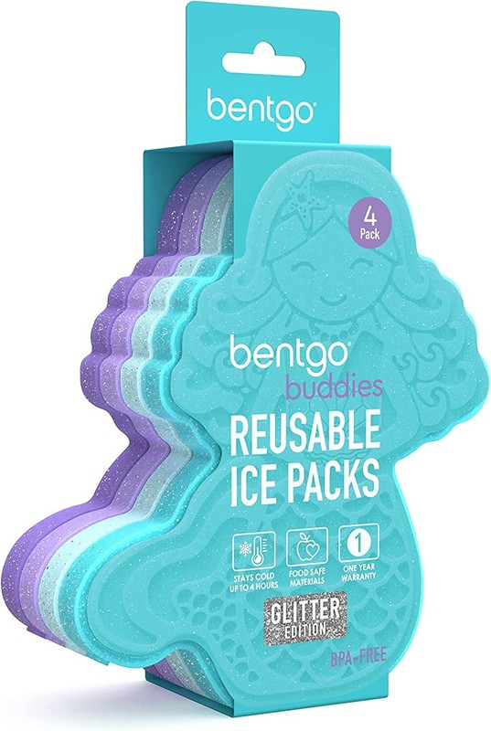 4 Pack Mermaid Ice Pack Slim Reusable Long-Lasting For Lunch Box Bag Coolers