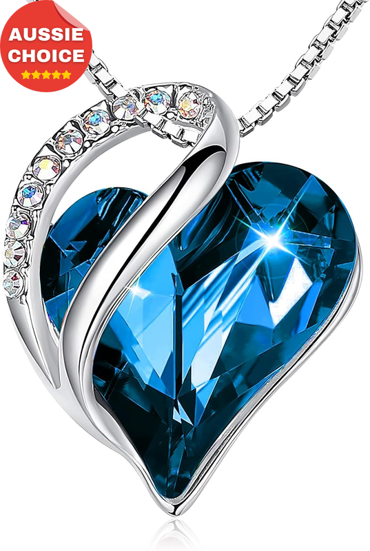 925 Sterling Silver Infinity Heart Necklace Birthstone Pendant Jewelry Women