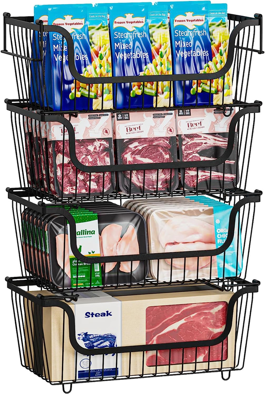 Chest Freezer Organizer - 4 Pack Freezer Organizer Bins for Most 5 to 7 Cu.Ft Ch