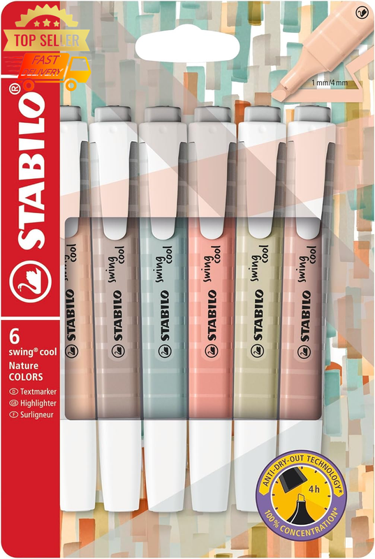 Swing Cool Naturecolors Highlighter Set 6 Eco-Friendly Assorted Colors