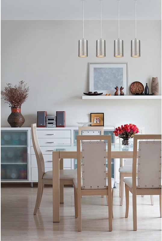 Brushed Nickel Mini Pendant Light Modern Fixture Lighting Metal Ceiling Hanging