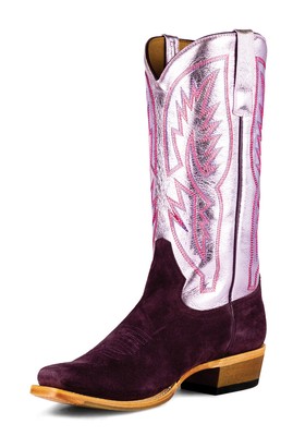 Pre-owned Macie Bean Womens Cosmic Cowgirl Pink Metallic Leather Cowboy Boots