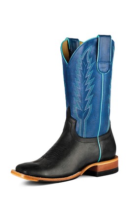 Pre-owned Macie Bean Womens Wanda Black Flynn Leather Cowboy Boots