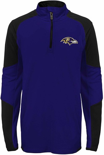 Детский топ Outerstuff NFL Football для мальчиков Baltimore Ravens с молнией 1/4