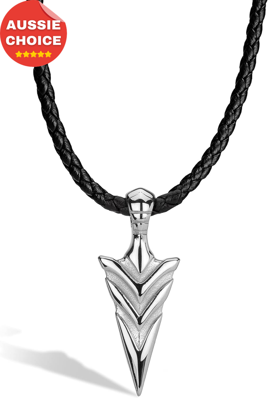 Men's Leather Arrow Necklace Pendant Jewelry Box Fashion Accessory Gift