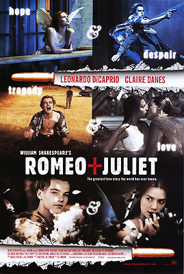 ROMEO & JULIET (1996) ORIGINAL INTERNATIONAL MOVIE POSTER  -  ROLLED  -  2-SIDED
