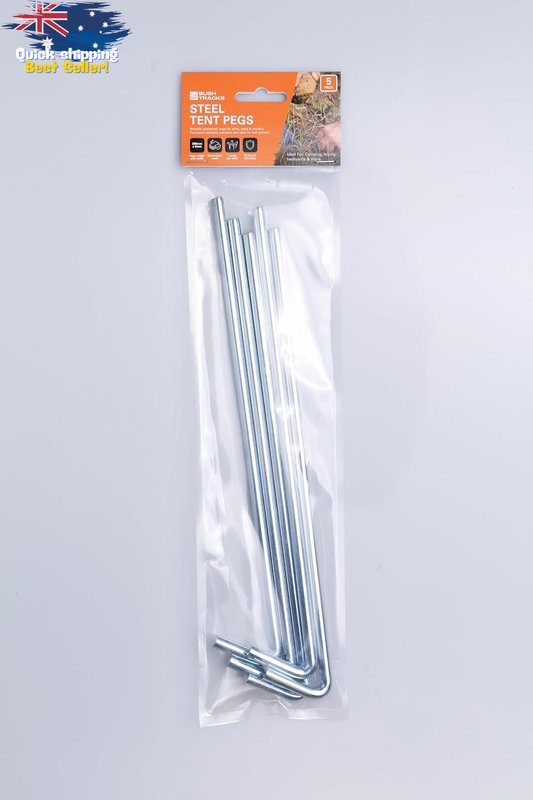 30cm Heavy Duty Tent Pegs 5 Pack Galvanized Steel Stakes Camping Tarps