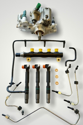 Fuel System Kit for D18 Bobcat Doosan; (3) Injectors, Pump, Common Rail, Fuel Li