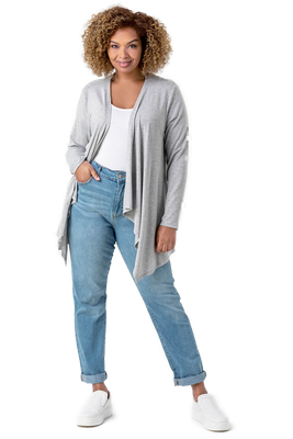 Grey jersey cardigan sale