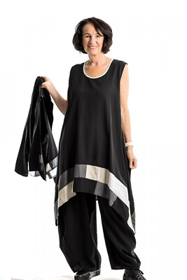 Champagne Horatio Tunika ohne Arm mit Patchwork Gr. XL schwarz weiß Viscose Gemi