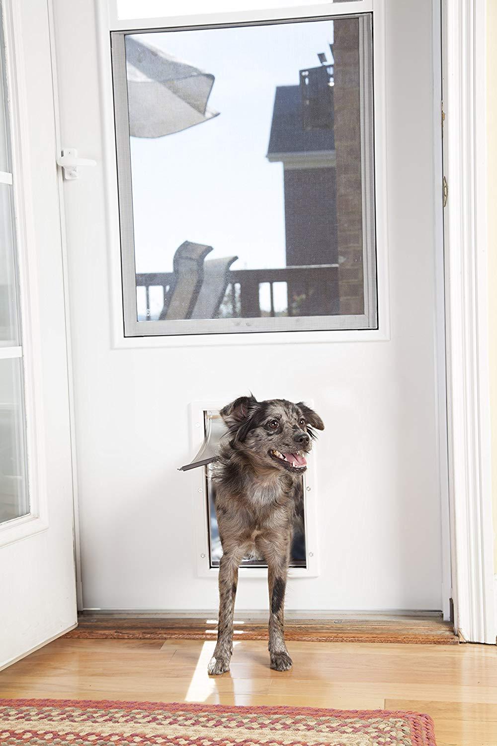 PetSafe Plastic Pet Door Medium Dog Soft Tinted Flap, Paintable White Frame *NIB