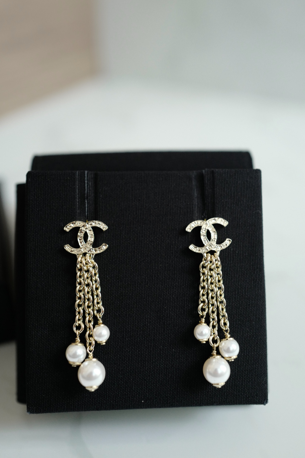 Chanel 25B Drop CC Logo Tassel with Pearls Earrings BNIB | eBay