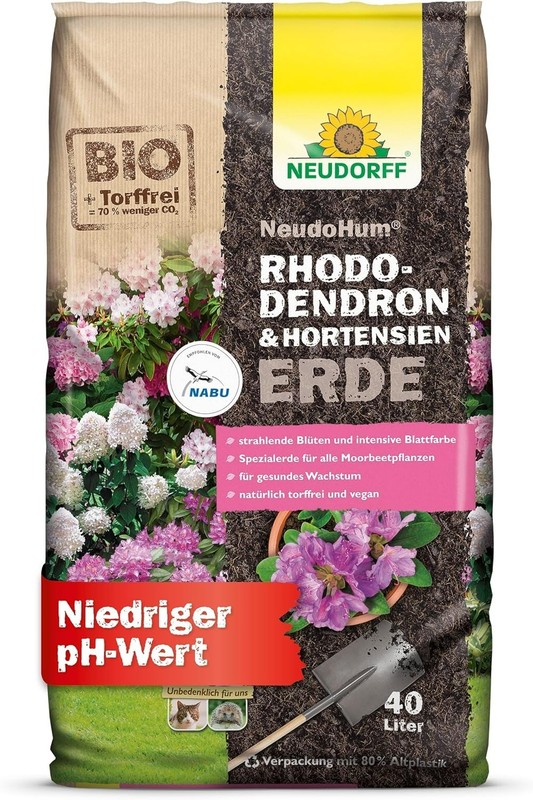 Neudorff Neudohum Rhododendron- & Hortensienerde 40l Bio Erde Torffreie Erde