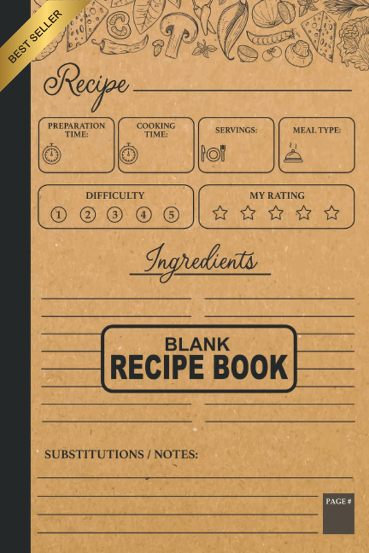 Blank Recipe Book: Simple Blank Recipe Book to Write in Your Own Recipes | Empty