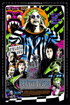 Beetlejuice by James Rheem Davis Ltd Edition  Screen Print Mondo MINT Movie