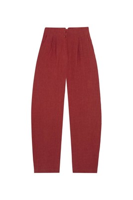 Pre-owned Cortana Marlo Pants In Hibiscus - Size 36 In Red