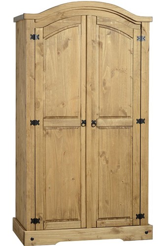 Solid Wood Armoire Wardrobe With 4 Doors, 2 Mirrors & 4 Drawers - Dark Brown, 61.42"L X 19.37"W X 70.87"H