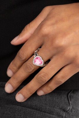   Paparazzi- Committed to Cupid -Pink Heart Ring NEW RELEASE 2023