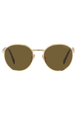 Pre-owned Prada Sunglasses Pr56zs Zvn01t 54mm Pale Gold / Dark Brown Lens