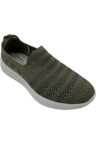 三彩　Clarks Cloudsteppers サンダル グレージュ Clarks Cloudsteppers Perforated Knit Slip-Ons Ezera Path