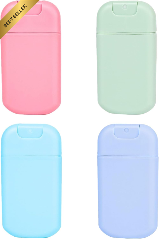 4Pcs Square Portable Card Spray Bottles, Refillable Card Design Spray Bottle,Car