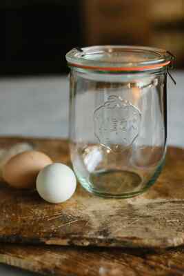 THREE Weck Tulip Jars 1 Liter - Large Sour Dough Starter Jars with Wide Mouth