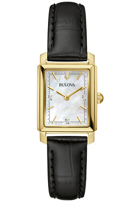 Pre-owned Bulova Women's Watch Sutton With Leather Strap 97p166