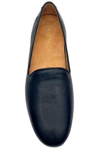 Vionic Women's Willa II Leather Slip On Loafer Black leather