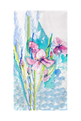 Betsy Drake Pink Iris Beach Towel