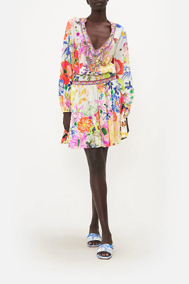 Camilla Fairy Gang Shirred Relaxed Short Dress $699 NWT Size Medium