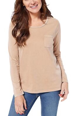 Koolaburra by UGG Sandwashed Interlock Crew Neck Top Amphora Tan