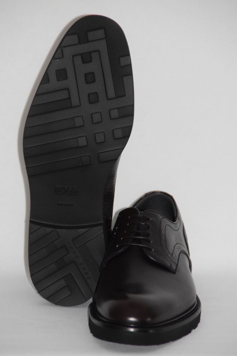 Pre-owned Hugo Boss Derbys, Mod. Himper, Size 43 / Us 10, Made In Italy, Dark Red