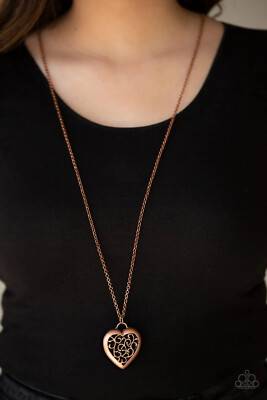 Vintage~~Paparazzi Jewelry Long Necklace~~Victorian Valentine Copper Necklace