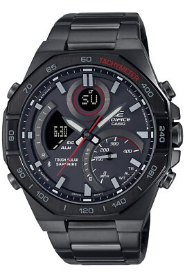 Pre-owned Casio Edifice Ecb-950ydc-1ajf Bluetooth Solar Analog Digital Watch Black 48mm